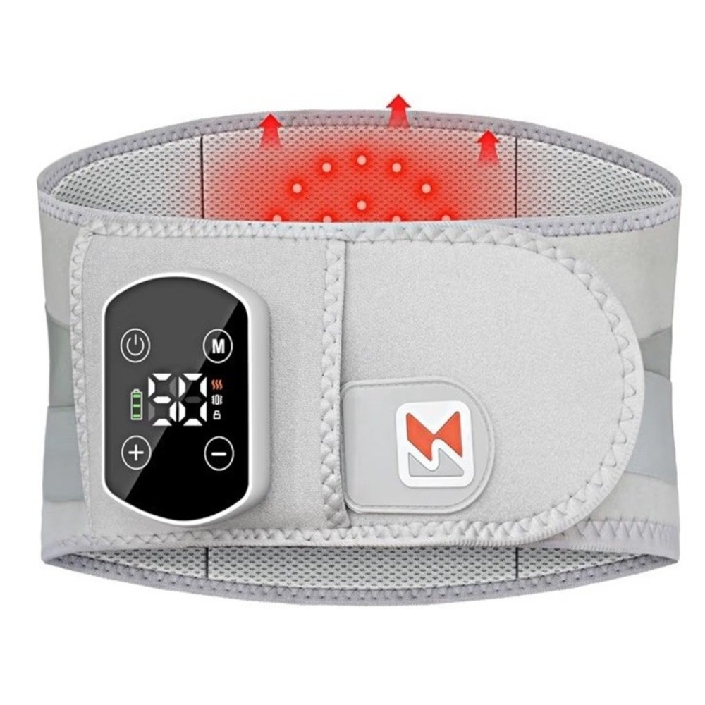 Cordless Heating Pad‎ for Back, Belt Massager with 3 Vibration and 5 Levels, LCD